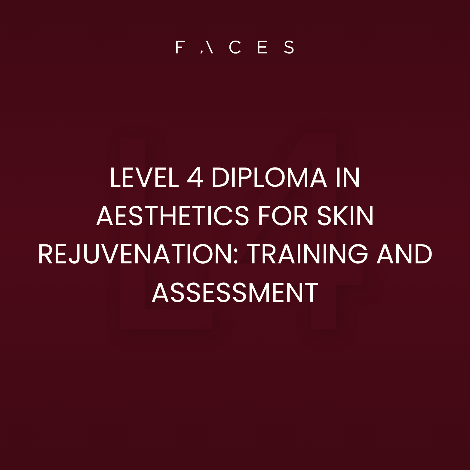 Level 4 Diploma in Aesthetics for Skin Rejuvenation: Training and Assessment