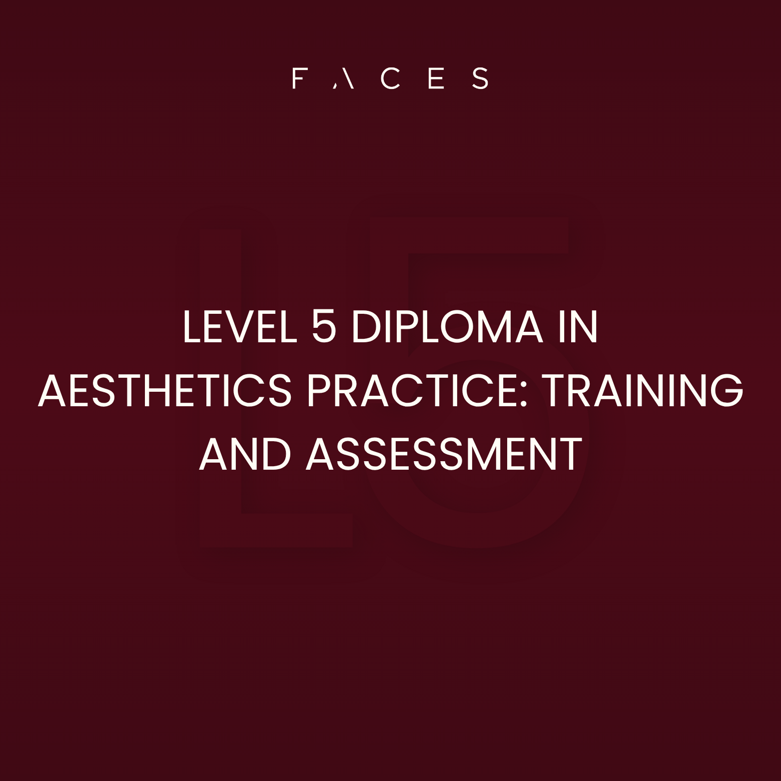 Level 5 Diploma in Aesthetics Practice: Training and Assessment